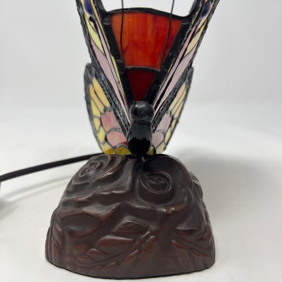 Tiffany Style Butterfly Table Lamp Stained Glass Night Light Boho Cottage Decor - Picture 10 of 16